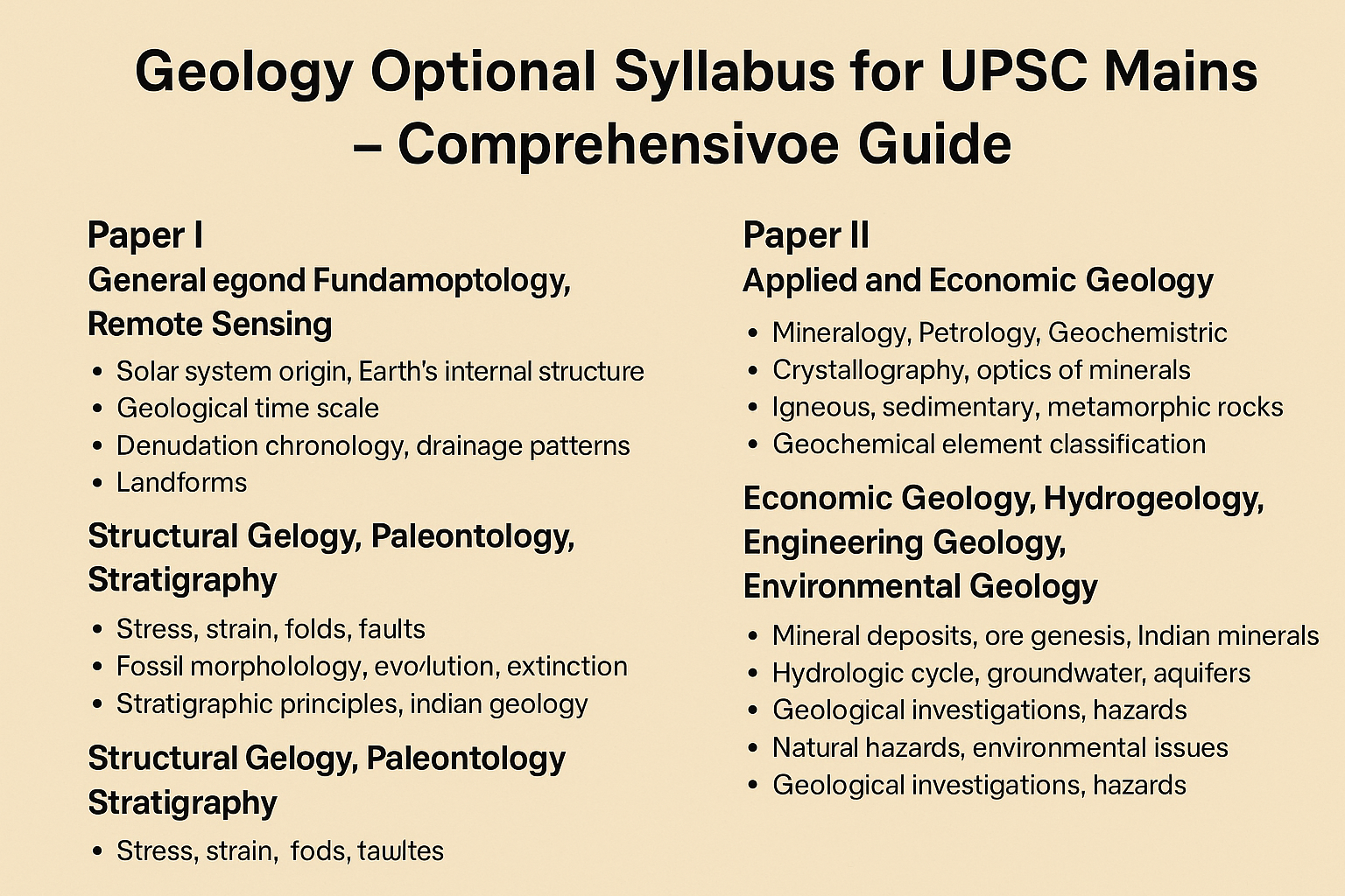 Geology Optional Syllabus for UPSC Mains – Comprehensive Guide